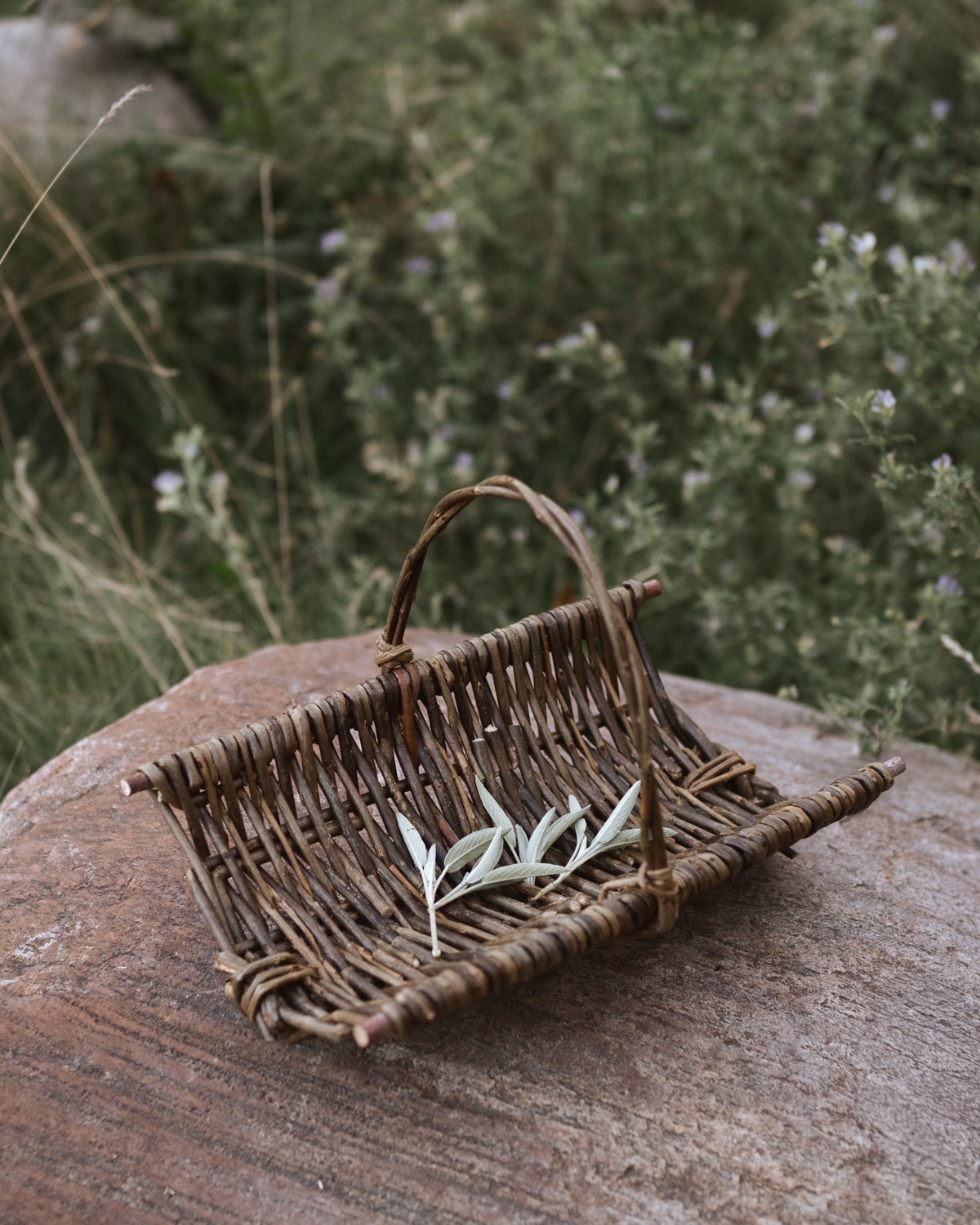 A small woven willow trug